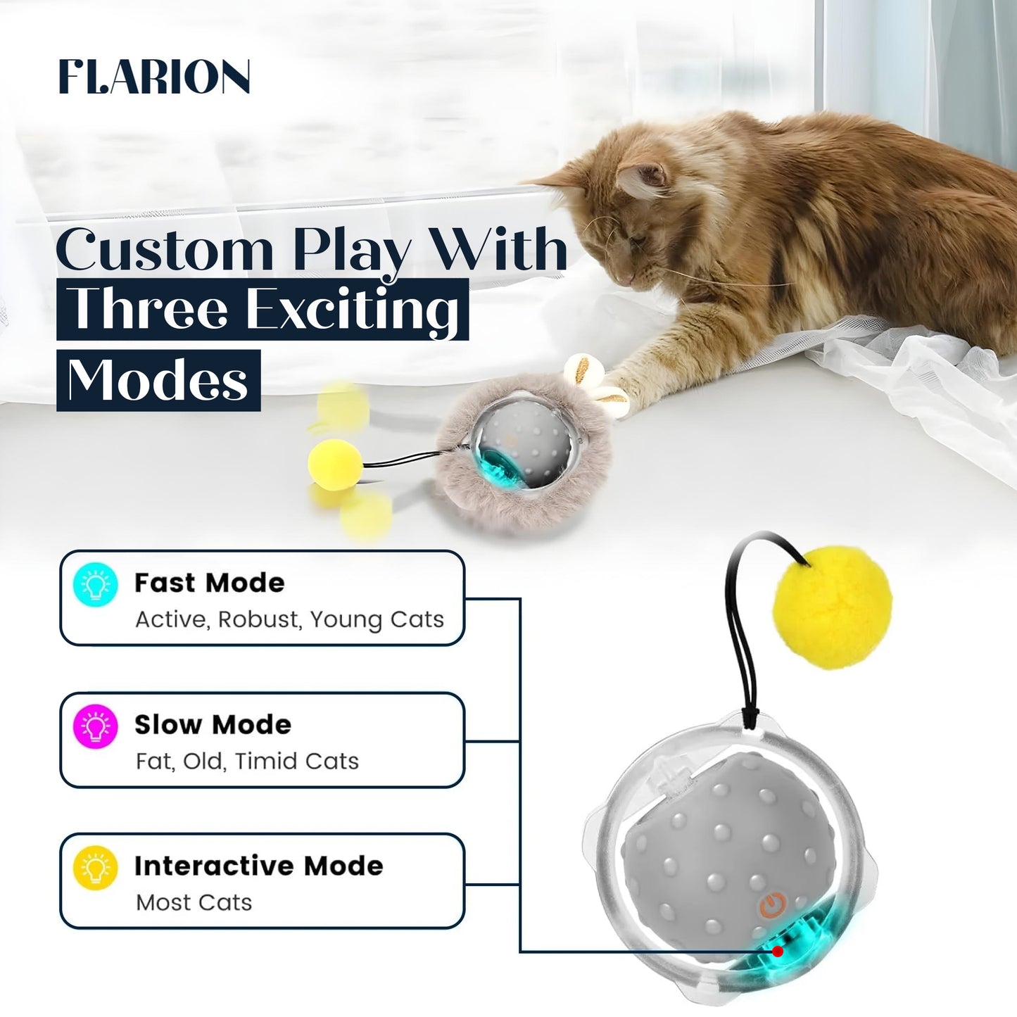 Interactive Fast Rolling Cat Toy – Motion-Activated Hide & Seek Mouse Game for Cats